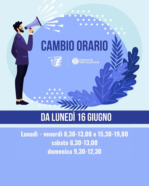 Comunicazione cambio orario della farmacia di Monghidoro