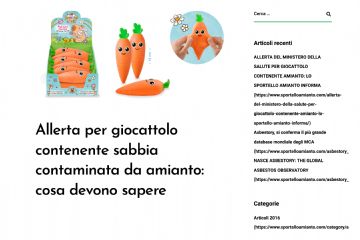 Allerta per giocattolo contenente sabbia contaminata da amianto 